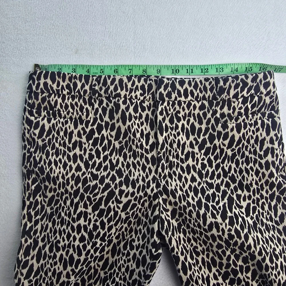 Banana Republic Sloan Leopard Animal Print Ankle Pants Tan Black Size 10